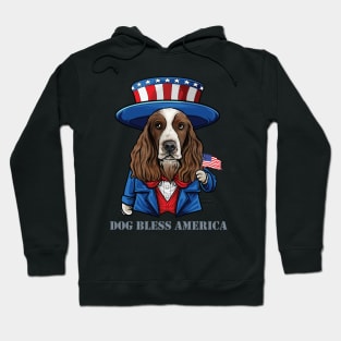 English Springer Spaniel Dog Bless America Hoodie